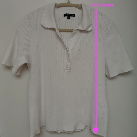 Knit Top Pointelle White sz Medium - Picture 6 of 6